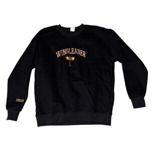 Wingleader Black Sweatshirt L - Riorson Crewneck Pullover 65% Cotton 35% Polyest